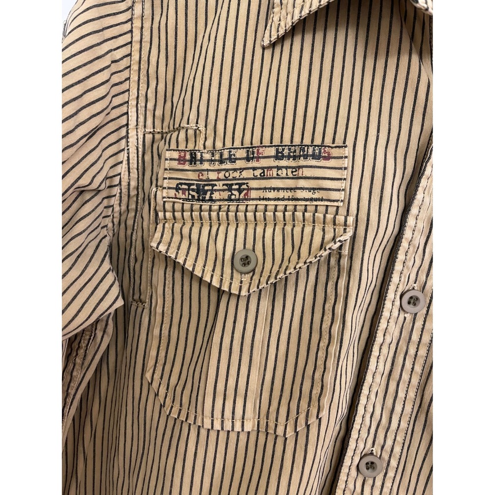Mufti Boho Patchwork Button Down Streetwear Striped Military Fall‎ Chic - Picture 5 of 6